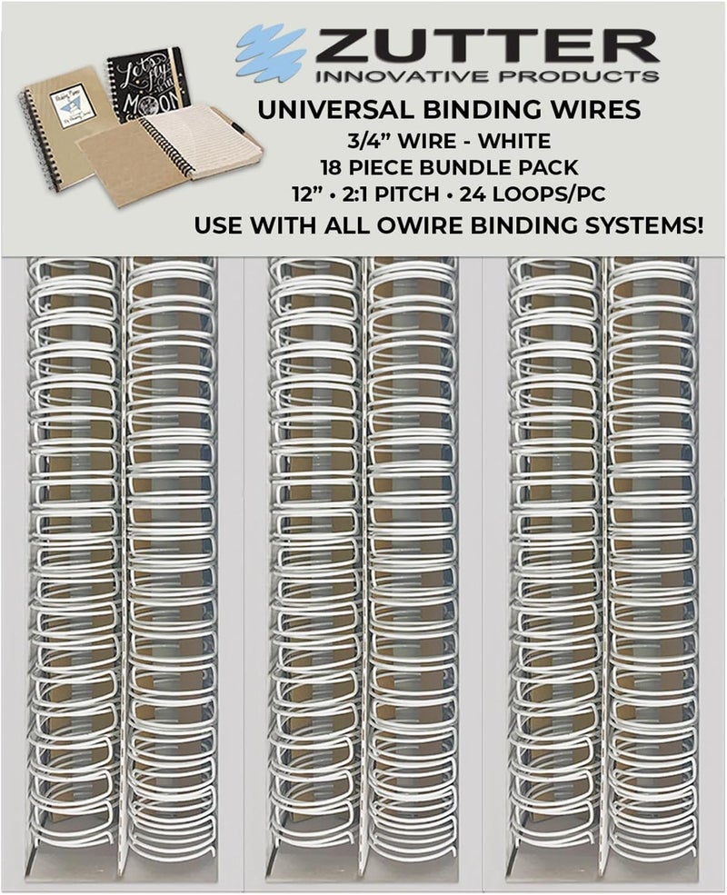 Binding Wires - White Bundle Pack - Use with Any and All owire Binding Systems! ( Binding Wires 3/4" - White 18 Piece Bundle Pack)